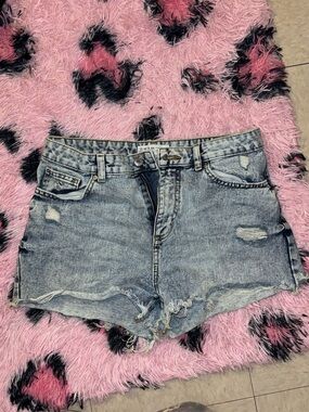 Primark Light Blue Distressed Denim Shorts